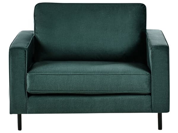 Sofasett Mørkegrønn Fløyel Polyester 3 Seter Sofa Lenestol Retro Design Stue