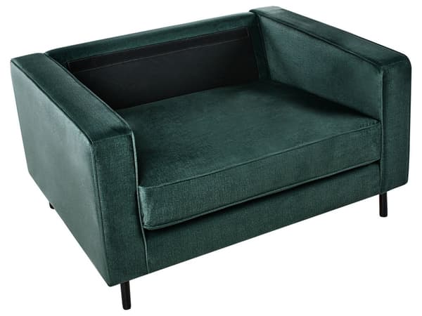 Sofasett Mørkegrønn Fløyel Polyester 3 Seter Sofa Lenestol Retro Design Stue