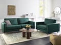 Miniatyrbilde 2 av 11: Sofasett Mørkegrønn Fløyel Polyester 3 Seter Sofa Lenestol Retro Design Stue