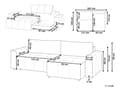 Miniatyrbillede 3 af 11: Sovesofa med Chaiselong Lysegrå 3 Personers Sofa L Formet Dyb Sofaseng Siddemøbel Blød Stofsofa Design Hjørnesovesofa med Opbevaring