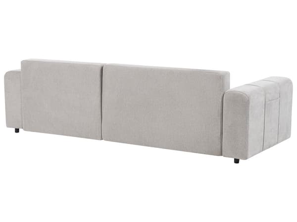 Sovesofa med Chaiselong Lysegrå 3 Personers Sofa L Formet Dyb Sofaseng Siddemøbel Blød Stofsofa Design Hjørnesovesofa med Opbevaring