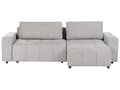 Miniatyrbillede 1 af 11: Sovesofa med Chaiselong Lysegrå 3 Personers Sofa L Formet Dyb Sofaseng Siddemøbel Blød Stofsofa Design Hjørnesovesofa med Opbevaring