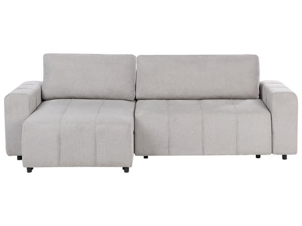 Sovesofa med Chaiselong Lysegrå 3 Personers Sofa L Formet Dyb Sofaseng Siddemøbel Blød Stofsofa Design Hjørnesovesofa med Opbevaring