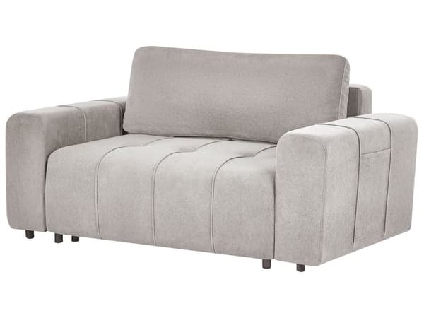 Sovesofa Lysegrå Polyester 2 Personers Moderne Blød Sofa Sofaseng To Personers Designsofa Praktisk Splitback Stofsofa med Opbevaring