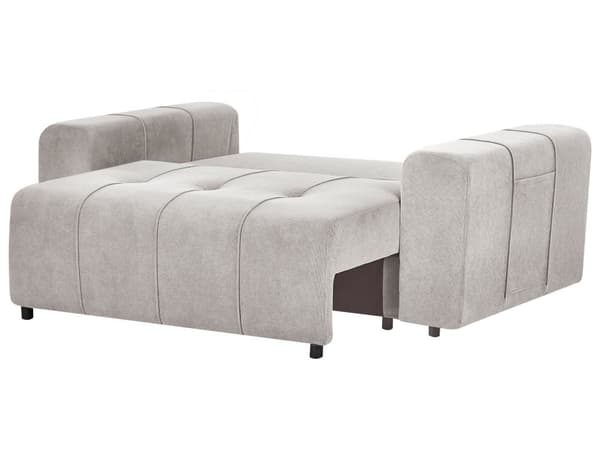 Sovesofa Lysegrå Polyester 2 Personers Moderne Blød Sofa Sofaseng To Personers Designsofa Praktisk Splitback Stofsofa med Opbevaring