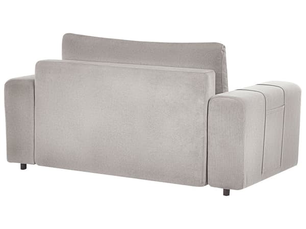 Sovesofa Lysegrå Polyester 2 Personers Moderne Blød Sofa Sofaseng To Personers Designsofa Praktisk Splitback Stofsofa med Opbevaring