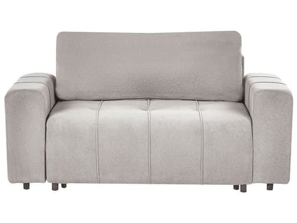 Sovesofa Lysegrå Polyester 2 Personers Moderne Blød Sofa Sofaseng To Personers Designsofa Praktisk Splitback Stofsofa med Opbevaring