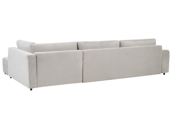 4 Hjørneseter Sovesofa Venstrehendt Lysegrå Stoffpolstring med Oppbevaring Tykt Polstret Moderne Stil Stue Møbler