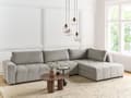 Miniatyrbilde 2 av 11: 4 Hjørneseter Sovesofa Venstrehendt Lysegrå Stoffpolstring med Oppbevaring Tykt Polstret Moderne Stil Stue Møbler