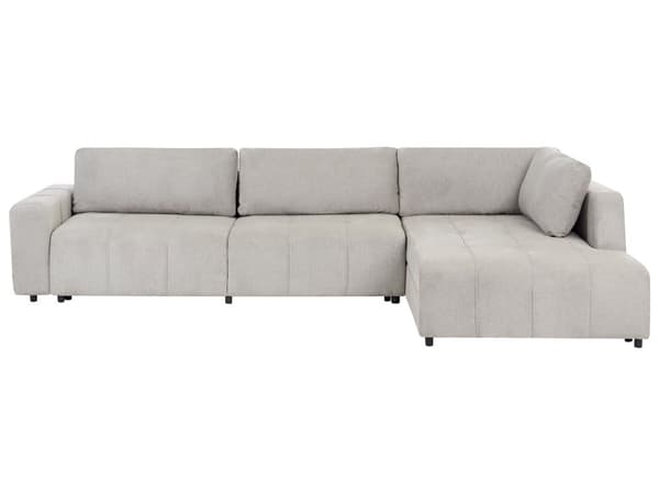 4 Hjørneseter Sovesofa Venstrehendt Lysegrå Stoffpolstring med Oppbevaring Tykt Polstret Moderne Stil Stue Møbler
