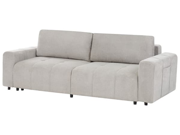 3-seters Sofa Lysegrå Stofftrekk med Oppbevaring Tykt Polstret Moderne Stil Stue Møbler