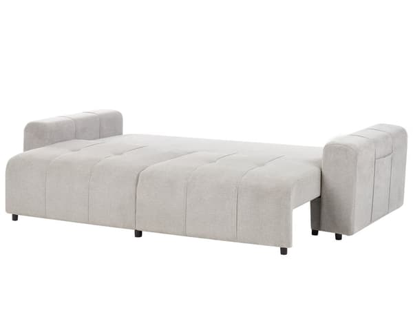 3-seters Sofa Lysegrå Stofftrekk med Oppbevaring Tykt Polstret Moderne Stil Stue Møbler