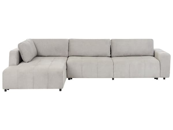 4 Hjørneseter Sovesofa Høyrehendt Lysegrå Stoffpolstring med Oppbevaring Tykt Polstret Moderne Stil Stue Møbler