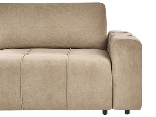 Sovesofa med Chaiselong Brun 4 Personers Sofa L Formet Dyb Sofaseng Siddemøbel Blød Stofsofa Design Hjørnesovesofa med Opbevaring