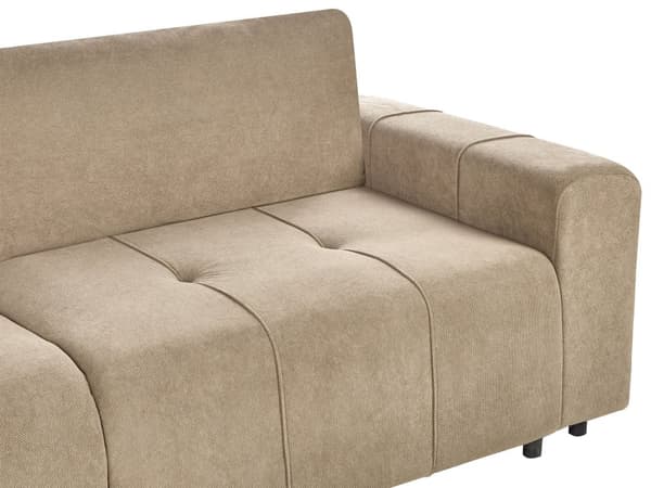 Sovesofa med Chaiselong Brun 4 Personers Sofa L Formet Dyb Sofaseng Siddemøbel Blød Stofsofa Design Hjørnesovesofa med Opbevaring