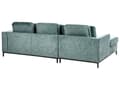 Miniatyrbillede 5 af 11: Hjørnesofa med Chaiselong Blågrøn Velour 4 Personers Sofa L Formet Dyb Sofahjørne med Fodskammel Siddemøbel Blød Stofsofa Højrevendt
