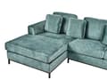 Miniatyrbillede 9 af 11: Hjørnesofa med Chaiselong Blågrøn Velour 4 Personers Sofa L Formet Dyb Sofahjørne med Fodskammel Siddemøbel Blød Stofsofa Højrevendt