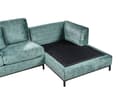 Miniatyrbillede 8 af 11: Hjørnesofa med Chaiselong Blågrøn Velour 4 Personers Sofa L Formet Dyb Sofahjørne Siddemøbel Blød Stofsofa Venstrevendt