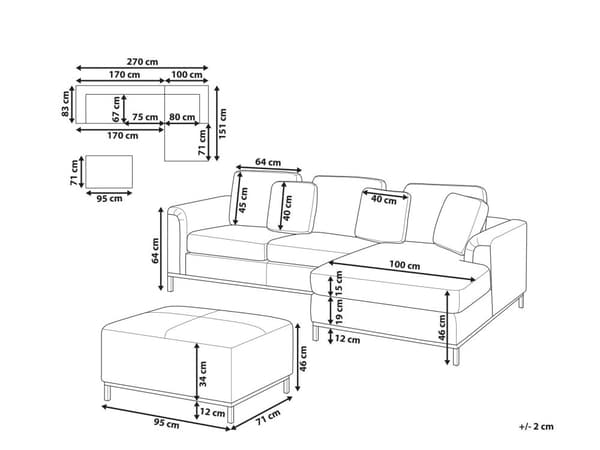 Hjørnesofa med Chaiselong Blågrøn Velour 4 Personers Sofa L Formet Dyb Sofahjørne med Fodskammel Siddemøbel Blød Stofsofa Venstrevendt