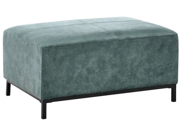Hjørnesofa med Chaiselong Blågrøn Velour 4 Personers Sofa L Formet Dyb Sofahjørne med Fodskammel Siddemøbel Blød Stofsofa Venstrevendt
