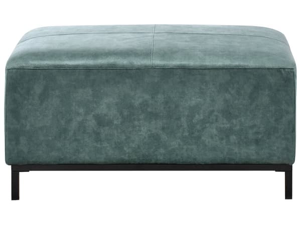 Hjørnesofa med Chaiselong Blågrøn Velour 4 Personers Sofa L Formet Dyb Sofahjørne med Fodskammel Siddemøbel Blød Stofsofa Venstrevendt