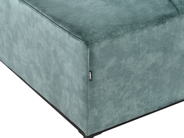 Hjørnesofa med Chaiselong Blågrøn Velour 4 Personers Sofa L Formet Dyb Sofahjørne med Fodskammel Siddemøbel Blød Stofsofa Venstrevendt