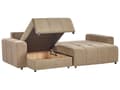 Miniatyrbillede 5 af 11: Sovesofa med Chaiselong Brun 3 Personers Sofa L Formet Dyb Sofaseng Siddemøbel Blød Stofsofa Design Hjørnesovesofa med Opbevaring