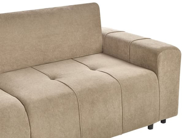 Sovesofa Brun Polyester 3 Personers Moderne Blød Sofa Sofaseng Tre Personers Designsofa Praktisk Splitback Stofsofa med Opbevaring
