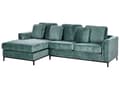 Miniatyrbillede 4 af 11: Hjørnesofa med Chaiselong Blågrøn Velour 4 Personers Sofa L Formet Dyb Sofahjørne Siddemøbel Blød Stofsofa Højrevendt
