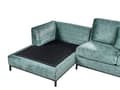 Miniatyrbillede 8 af 11: Hjørnesofa med Chaiselong Blågrøn Velour 4 Personers Sofa L Formet Dyb Sofahjørne Siddemøbel Blød Stofsofa Højrevendt