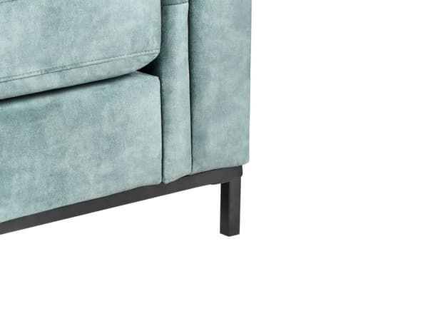 Hjørnesofa med Chaiselong Blågrøn Velour 4 Personers Sofa L Formet Dyb Sofahjørne Siddemøbel Blød Stofsofa Højrevendt