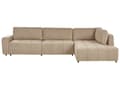Miniatyrbilde 1 av 11: Hjørnesovesofa Brun Polyesterstoff 4-seter Venstrevendt Skjult oppbevaringsrom Tykt polstret Moderne stil Stue