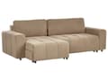 Miniatyrbilde 4 av 11: Hjørnesovesofa Brun Polyesterstoff 3-seter Høyrevendt Skjult oppbevaringsrom Tykt polstret Moderne stil Stue
