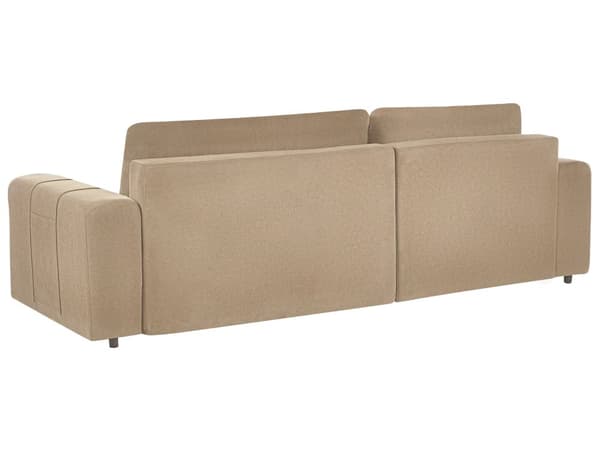 Hjørnesovesofa Brun Polyesterstoff 3-seter Høyrevendt Skjult oppbevaringsrom Tykt polstret Moderne stil Stue