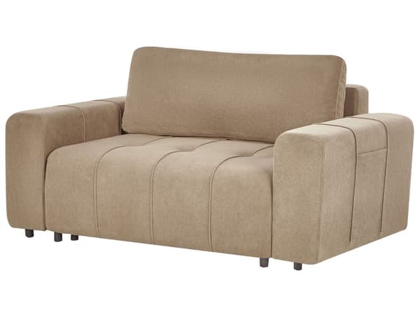 Sovesofa med oppbevaring Brun Stoff 2-seter Tykt polstret Moderne stil Stue Gjesteseng