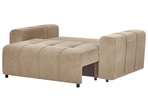 Sovesofa med oppbevaring Brun Stoff 2-seter Tykt polstret Moderne stil Stue Gjesteseng