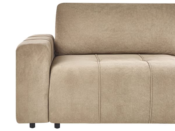 Sovesofa med oppbevaring Brun Stoff 2-seter Tykt polstret Moderne stil Stue Gjesteseng