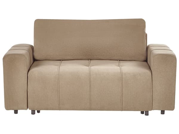Sovesofa med oppbevaring Brun Stoff 2-seter Tykt polstret Moderne stil Stue Gjesteseng