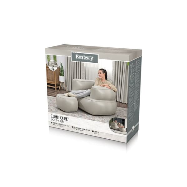 Bestway Oppusteligt Sæde med Fodstøtte Farve Assorterede 107x99x80/48x48x36 cm