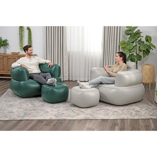 Bestway Oppusteligt Sæde med Fodstøtte Farve Assorterede 107x99x80/48x48x36 cm
