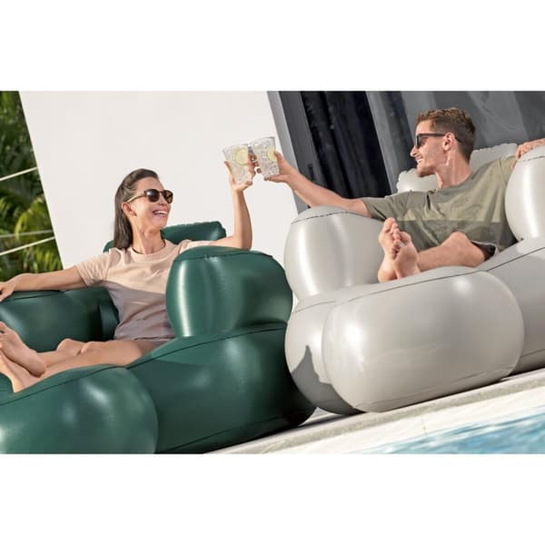 Bestway Oppusteligt Sæde med Fodstøtte Farve Assorterede 107x99x80/48x48x36 cm