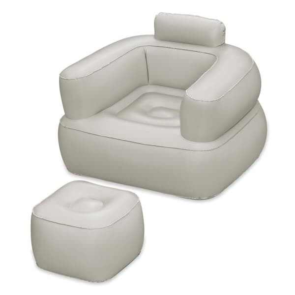 Bestway Oppusteligt Sæde med Fodstøtte Farve Assorterede 107x99x80/48x48x36 cm
