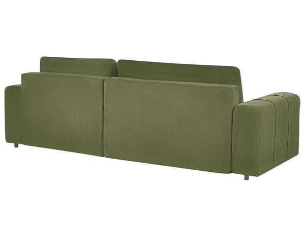 3-seters Hjørnesofa Grønn Stoffpolstring med Oppbevaring Tykt Polstret Moderne Stil Stue Møbler