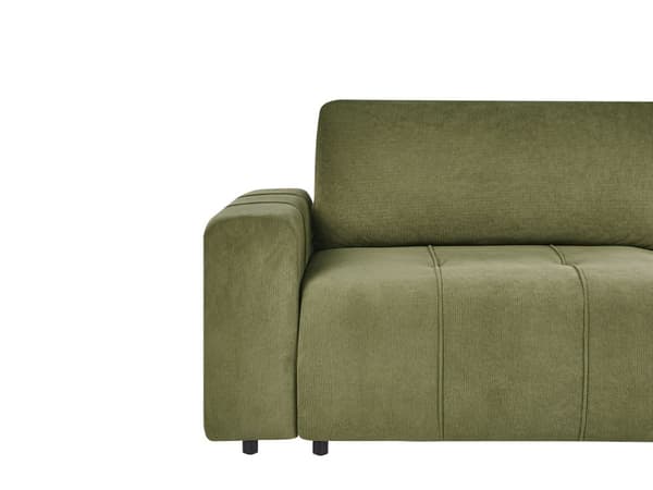3-seters Hjørnesofa Grønn Stoffpolstring med Oppbevaring Tykt Polstret Moderne Stil Stue Møbler