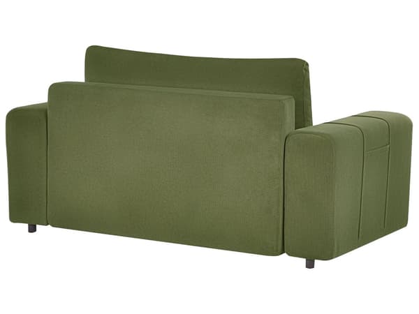 2-seters Sovesofa Grønn Stofftrekk med Oppbevaring Tykt Polstret Moderne Stil Stue Møbler
