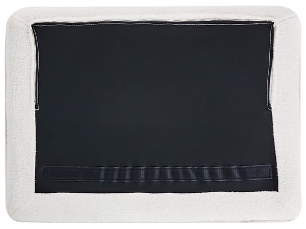 3-seters Sofa Hvit Boucle Stofftrekk Knapptuftede med Ben i Gull