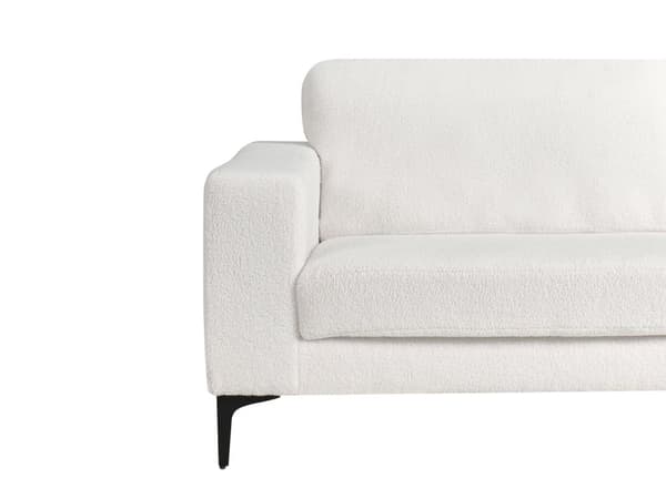Sofa Hvid Boucle Guld Metalben 3 Personers Klassisk Stofsofa Skrånende Armlæn Tuftet Plys Designsofa til Stue Moderne Siddemøbel