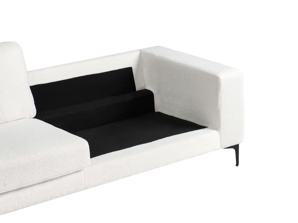 Sofa Hvid Boucle Guld Metalben 3 Personers Klassisk Stofsofa Skrånende Armlæn Tuftet Plys Designsofa til Stue Moderne Siddemøbel