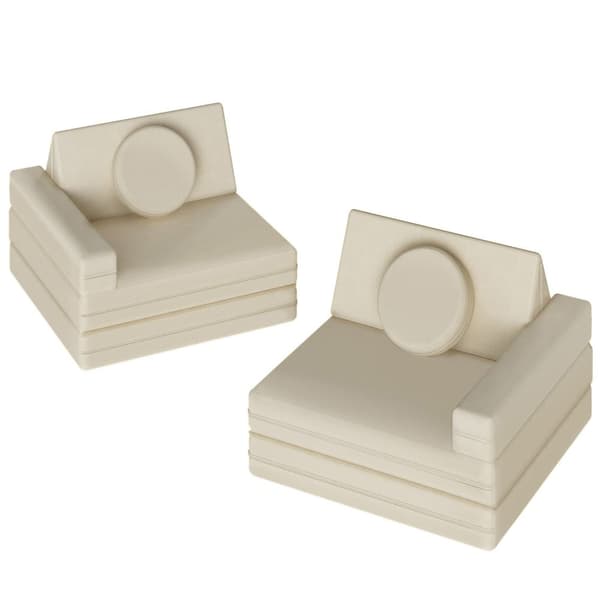 Børnesofa Lilly, 8-delt, med sovefunktion - 160 cm,beige