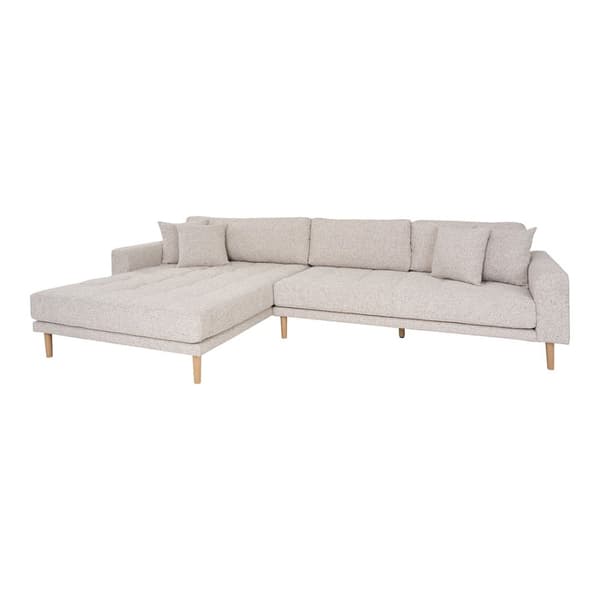 Lido soffa Vänstersvängd med fyra kuddar beige.